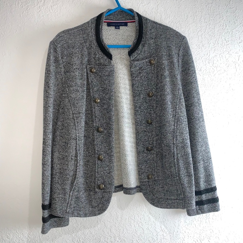Tommy Hilfiger Gray Blazer with Black Accents